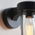 Lucca Matt Black with Clear Glass Shade IP44 Wall Light
