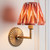 Dahlia Angle Brass Patina with Apricot Zigzag 20cm Wall Light