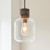 Travi Vintage Brass with Brown Marble with Clear Shade Pendant Light