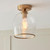 Endon Lighting Ashcroft Brushed Aged Brass with Clear Shade Flush Ceiling Light 