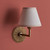 Dahlia Angle Brass Patina with White Ivy 20cm Wall Light