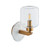 Travi Vintage Brass with White Marble with Clear Shade Wall Light