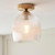 Endon Lighting Ashcroft Brushed Aged Brass with Ribbed Clear Shade Flush Ceiling Light 