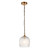 Ashcroft Brushed Aged Brass with Ribbed Clear Shade Pendant Light