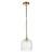 Endon Lighting Ashcroft Brushed Aged Brass with Ribbed Clear Shade Pendant Light 