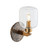 Travi Vintage Brass with Brown Marble with Clear Shade Wall Light