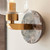 Travi Vintage Brass with Brown Marble with Clear Shade Wall Light