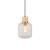 Travi Vintage Brass with Travertine Stone with Ribbed Clear Shade Pendant Light