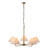 Lille 5 Light Antique Brass with Natural Shades Pendant Light