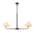Lille 2 Light Matt Black with Natural Shades Bar Pendant Light