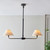 Lille 2 Light Matt Black with Natural Shades Bar Pendant Light