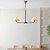 Lille 2 Light Matt Black with Natural Shades Bar Pendant Light