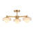 Boss 3 Light Brushed Aged Brass with Matt Opal Shade Semi Flush Light