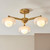 Boss 3 Light Brushed Aged Brass with Matt Opal Shade Semi Flush Light