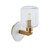 Travi Vintage Brass with White Marble with Ribbed Clear Shade Wall Light