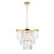 Conaston 7 Light Brushed Aged Brass with Clear Glass Rods Pendant Light