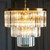 Conaston 7 Light Brushed Aged Brass with Clear Glass Rods Pendant Light