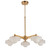 Boss 5 Light Brushed Aged Brass with Matt Opal Shades Pendant Light