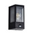 Huntington Matt Black with Clear Ribbed Shade with PIR IP44 Wall Light