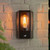 Huntington Matt Black with Clear Ribbed Shade with PIR IP44 Wall Light