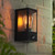 Huntington Matt Black with Clear Ribbed Shade with PIR IP44 Wall Light