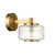 Stamford Brushed Aged Brass with Clear Ribbed Glass Shade Wall Light