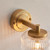 Stamford Brushed Aged Brass with Clear Ribbed Glass Shade Wall Light