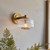 Stamford Brushed Aged Brass with Clear Ribbed Glass Shade Wall Light