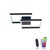 Paul Neuhaus Q-Marko 2 Light Black Square LED Flush Ceiling Light 