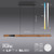 Pure Moto Rise 3 Light Black and Natural Wood LED Motorised Remote Control Bar Pendant Light
