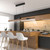 Pure Moto Rise 3 Light Black and Natural Wood LED Motorised Remote Control Bar Pendant Light