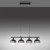 Leuchten Direkt Zea 4 Light Black with Smoke Glass Bar Pendant Light 