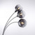 Zea 3 Light Black with Smoke Glass Floor Lamp