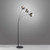 Zea 3 Light Black with Smoke Glass Floor Lamp