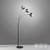 Zea 3 Light Black with Smoke Glass Floor Lamp