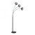 Zea 3 Light Black with Smoke Glass Floor Lamp