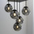 Leuchten Direkt Big Widow 5 Light Black with Smoked Glass Cluster Pendant Light 