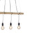 Leuchten Direkt Tero 4 Light Black with Wood Bar Pendant Light 