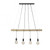 Leuchten Direkt Tero 4 Light Black with Wood Bar Pendant Light 