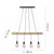 Leuchten Direkt Tero 4 Light Black with Wood Bar Pendant Light 