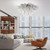 Paul Neuhaus Icicle 14 Light Stainless Steel and Crystal Semi Flush Light 