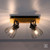 Leuchten Direkt Taro 2 Light Black and Wood Adjustable Ceiling Spotlight 