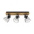 Taro 3 Light Black and Wood Adjustable Ceiling Spotlight
