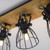 Taro 3 Light Black and Wood Adjustable Ceiling Spotlight