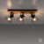 Leuchten Direkt Taro 3 Light Black and Wood Adjustable Ceiling Spotlight 