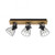 Leuchten Direkt Taro 3 Light Black and Wood Adjustable Ceiling Spotlight 