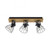 Leuchten Direkt Taro 3 Light Black and Wood Adjustable Ceiling Spotlight 