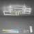 Paan 3 Light Stainless Steel Square LED Flush Ceiling Light