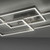 Paan 3 Light Stainless Steel Square LED Flush Ceiling Light
