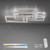 Paul Neuhaus Paan 3 Light Stainless Steel Square LED Flush Ceiling Light 